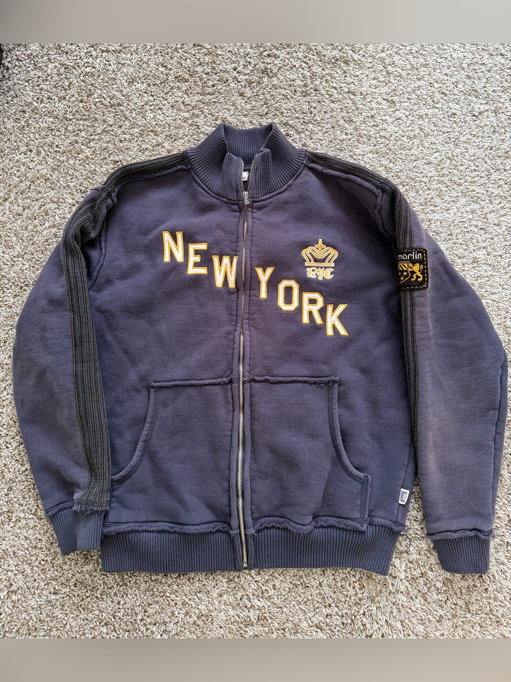 New York Zip-Up Men's Navy Sweater Jacket